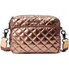 Mz Wallace Small Metro Quilted Nylon Camera Bag In Copper Metallic Lacquer