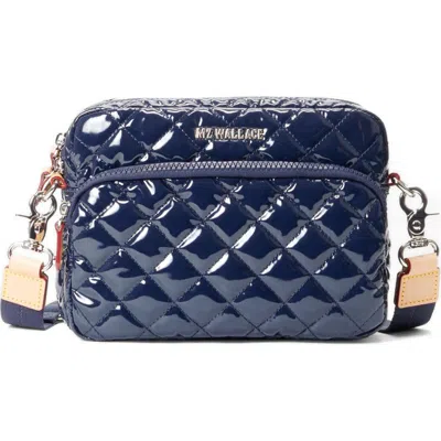 Mz Wallace Small Metro Quilted Nylon Camera Bag In Navy Lacquer