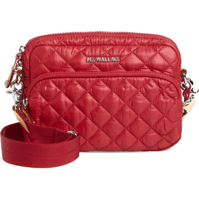 Mz Wallace Small Metro Quilted Nylon Camera Bag In Red