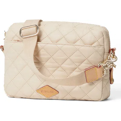 Mz Wallace Small Metro Quilted Nylon Camera Bag In Sand