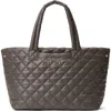 Mz Wallace Small Metro Quilted Nylon City Tote In Metallic