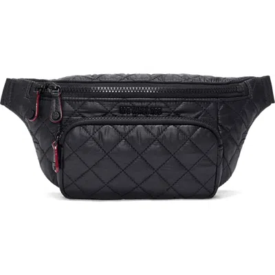 Mz Wallace Small Metro Quilted Nylon Sling Bag In Black