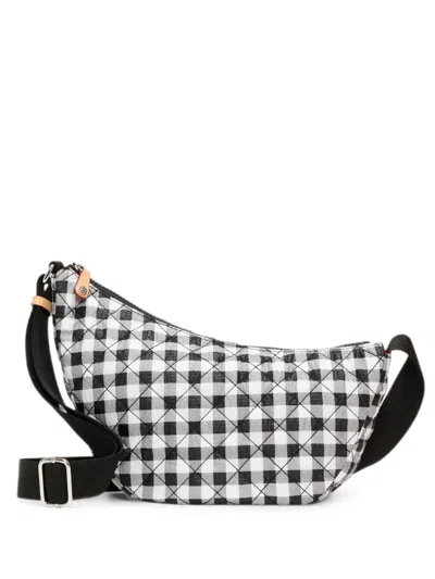 Mz Wallace Small Metro Smile Gingham Quilted Crossbody Bag In Black