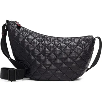 Mz Wallace Small Metro Smile Shoulder Bag In Black