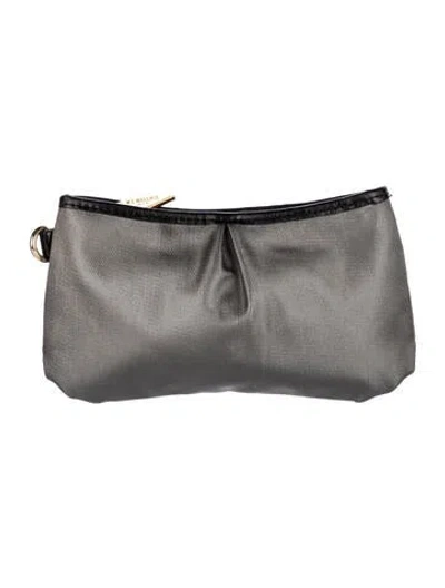 Pre-owned Mz Wallace Small Nylon Cosmetic Pouch In Gray