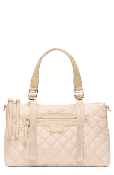Mz Wallace Small Park Quilted Nylon Satchel In Sand
