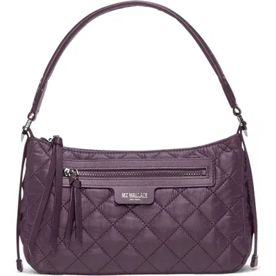 Mz Wallace Small Park Quilted Nylon Shoulder Bag In Purple