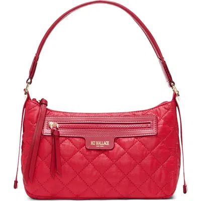 Mz Wallace Small Park Quilted Nylon Shoulder Bag In Red