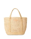 Mz Wallace Small Raffia Tote In Camel