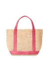 Mz Wallace Small Raffia Tote In Raffia Zinnia/silver