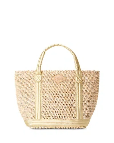 Mz Wallace Small Raffia Tote In Sequin Raffia/light Gold Pearl Metallic