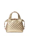 Mz Wallace Small Sutton Deluxe Tote In Antique Gold Metallic/gold