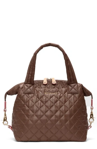Mz Wallace Small Sutton Deluxe Ii Quilted Nylon Crossbody Bag In Brown