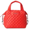 Mz Wallace Small Sutton Deluxe Quilted Nylon Tote In Bright Cherry