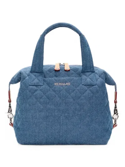 Mz Wallace Small Sutton Deluxe Quilted Tote Bag In Blue