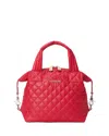 Mz Wallace Small Sutton Deluxe Top Handle Bag In Red