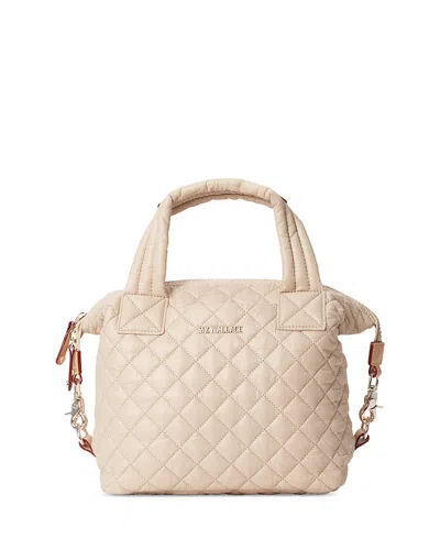 Mz Wallace Sutton Deluxe Small Quilted Nylon Crossbody Bag In Buff
