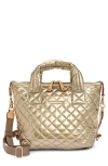 Mz Wallace Small Sutton Deluxe Tote In Antique Gold Metallic