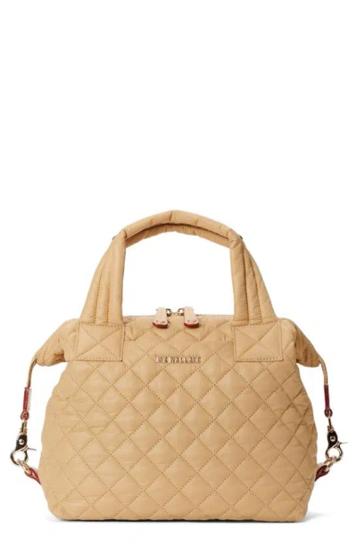 Mz Wallace Sutton Deluxe Small Quilted Top-handle Bag In Camel/gold