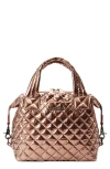 Mz Wallace Small Sutton Deluxe Tote In Copper Metallic Lacquer