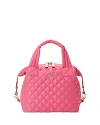 Mz Wallace Small Sutton Deluxe Quilted Nylon Crossbody Bag In Zinnia/gold