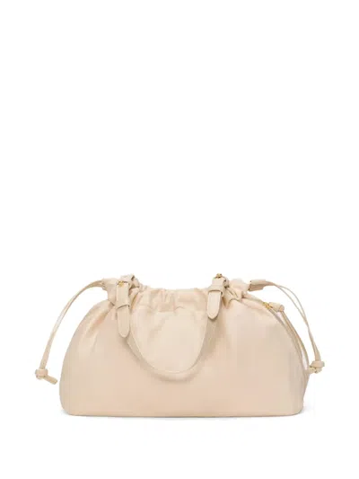 Mz Wallace Small Waverly Drawstring Bucket Bag In Neutral