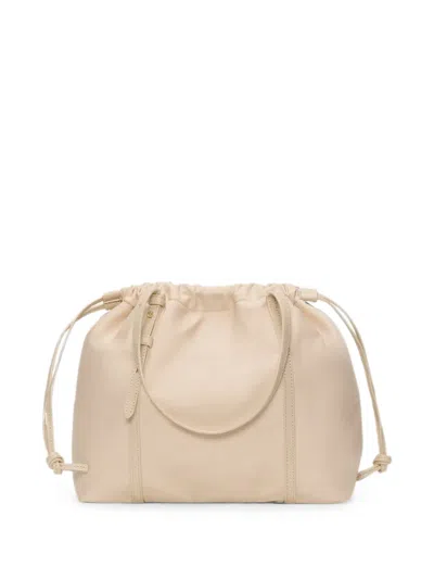 Mz Wallace Small Waverly Drawstring Bucket Bag In Neutral