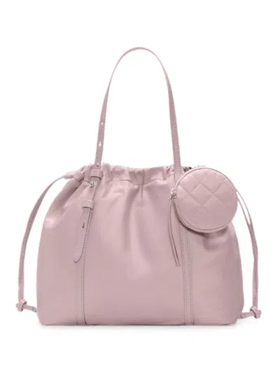 Mz Wallace Small Waverly Drawstring Bucket Bag In Pink