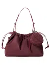 Mz Wallace Small Waverly Drawstring Shoulder Bag In Burgundy
