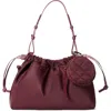 Mz Wallace Small Waverly Nylon Shoulder Bag In Burgundy