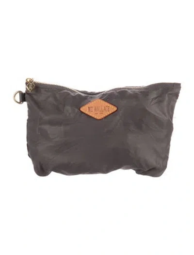 Pre-owned Mz Wallace Solid Cosmetic Pouch In Gray