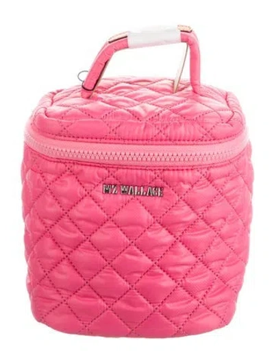 Pre-owned Mz Wallace Solid Quilted Cosmetic Bag W/tags In Pink