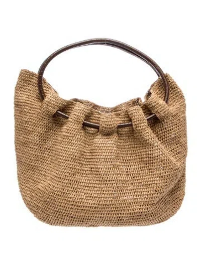 Pre-owned Mz Wallace Straw Hobo In Neutral