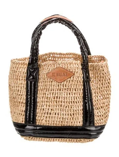 Pre-owned Mz Wallace Straw Top Handle Bag In Neutral