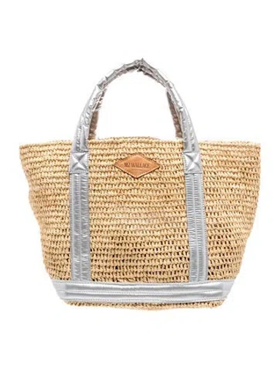Pre-owned Mz Wallace Straw Top Handle Bag In Neutral