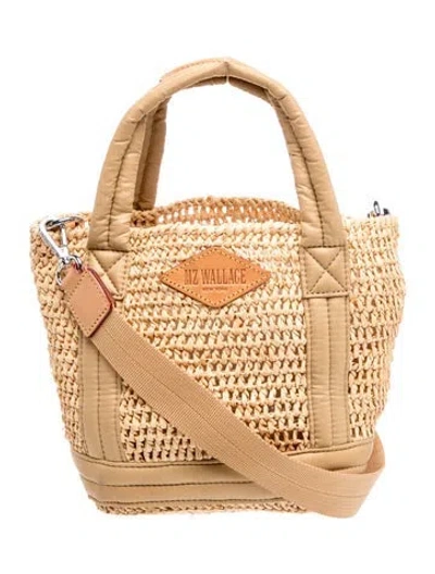 Pre-owned Mz Wallace Straw Top Handle Bag In Neutral