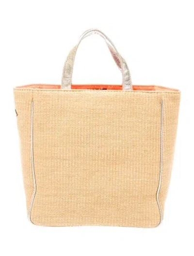 Pre-owned Mz Wallace Straw Tote In Brown
