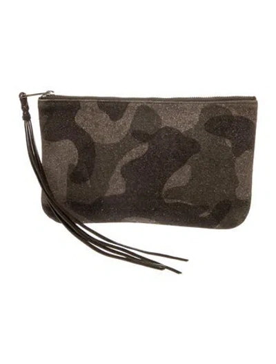 Pre-owned Mz Wallace Suede Clutch In Gray