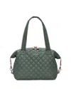 Mz Wallace Sutton Deluxe Medium Quilted Shoulder Bag In Green