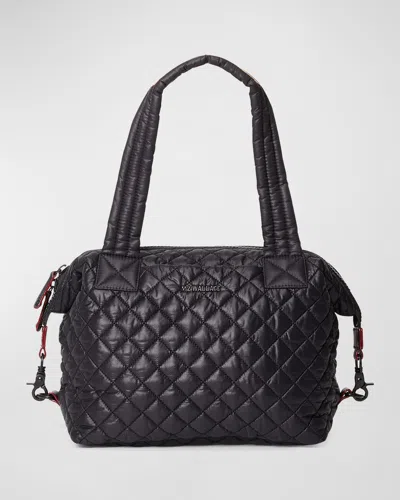 Mz Wallace 'medium Sutton' Quilted Oxford Nylon Shoulder Tote In Black