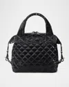 Mz Wallace Sutton Deluxe Small Quilted Top-handle Bag In Black