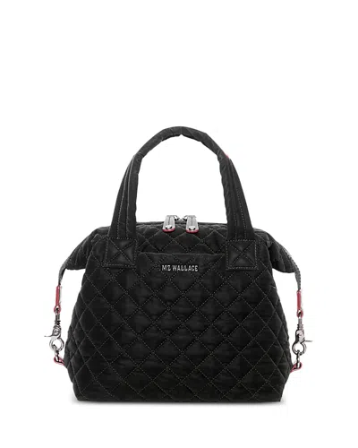 Mz Wallace Sutton Small Velvet Crossbody In Black