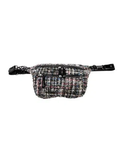 Pre-owned Mz Wallace Tweed Belt Bag In Silver