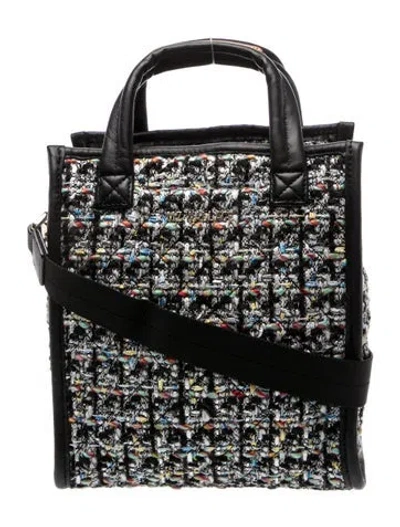 Pre-owned Mz Wallace Tweed Shoulder Bag In Black