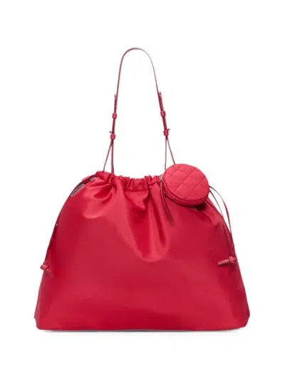 Mz Wallace Waverly Drawstring Bucket Bag In Red