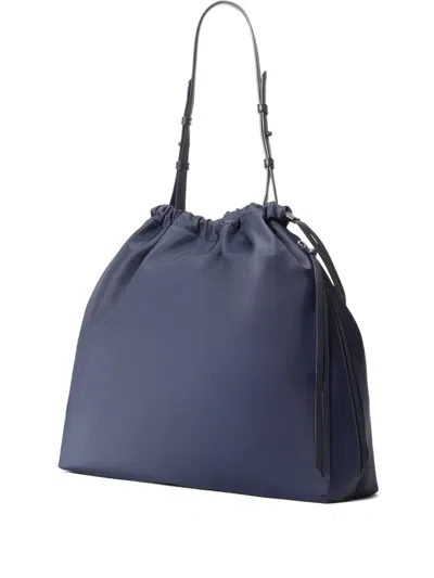 Mz Wallace Waverly Drawstring Quilted Shoulder Bag In Blue