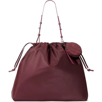 Mz Wallace Waverly Nylon Shoulder Bag In Burgundy