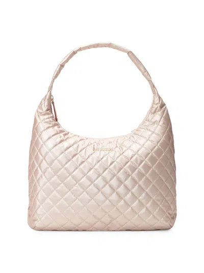 Mz Wallace Women's Large Metro Quilted Nylon Shoulder Bag In Pink