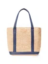 Mz Wallace Women's Medium Raffia Tote Bag In Raffia Navy