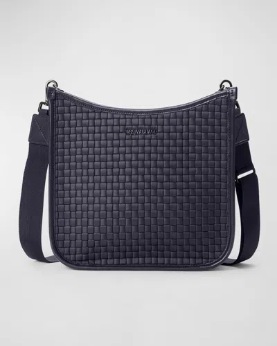 Mz Wallace Wove Box Nylon Crossbody Bag In Black